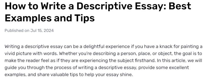 What Are the Tips That a Person Can Follow to Write an Engaging Descriptive Essay?